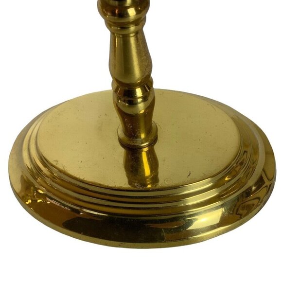Solid Shiny Brass Sconces Candleholders Pair Wall Mount Gold Made in India Vtg - Picture 6 of 7